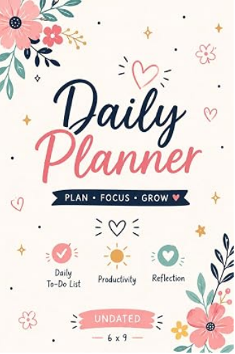 To Do List Planner cover for women with a cute aesthetic daily organization theme