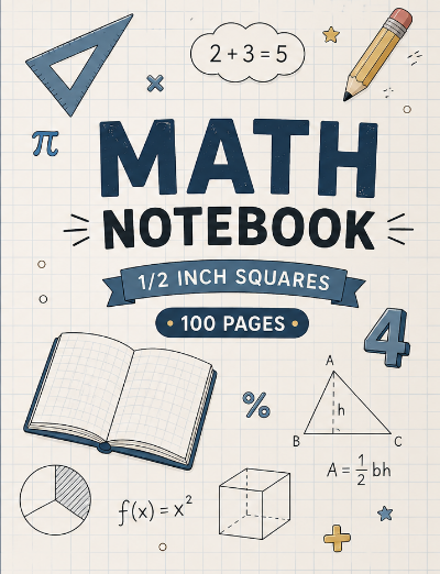 Graph Paper Composition Notebook Large Size 8.5x11 inch 100 Pages ,for Science and Math.